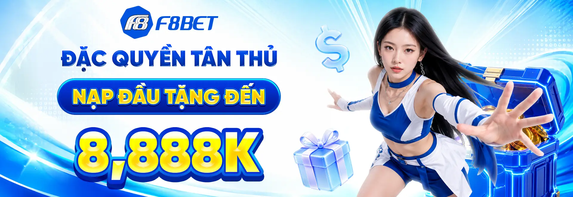 f8bet banner đặc quyền tân thủ nạp đầu tặng 8888k
